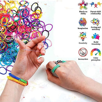 YITOHOP 15000+ Rubber Loom Bands, Mega Rubber Bands Bracelet Kit,Loom Bracelet Making Kit with 3 Layer Container,30 Colors,380 Beads,30 Charms,Clips, Hooks Tools for DIY Art Holiday Gift - color: purple