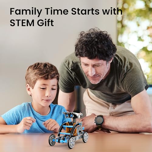 Sillbird 12-in-1 Solar Robot Building Kit STEM Gift for Boys Ages 8-13 - color: 12in1-blue Grey
