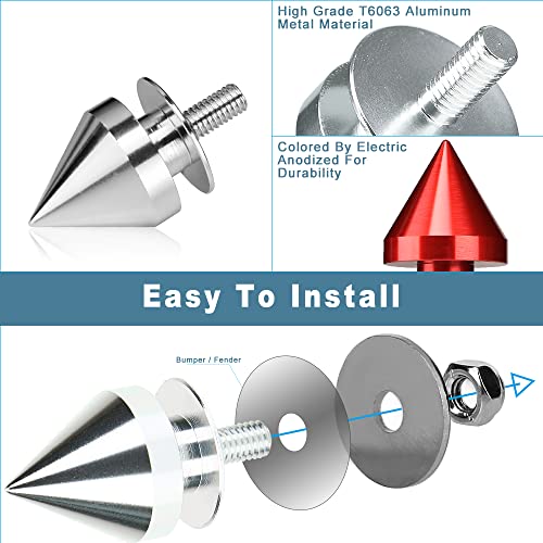 JDM Spike Bumper Quick Release Kit 4-Piece Silver - color: Spike Silver