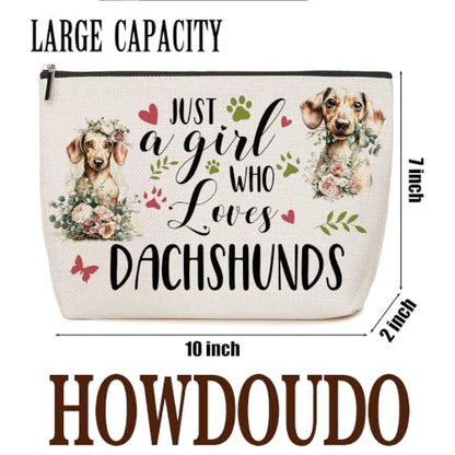 Lovdazzles Dachshund Gifts for Girls Makeup Bag Funny Animal Cosmetic Bag - color: Multicolor 1767