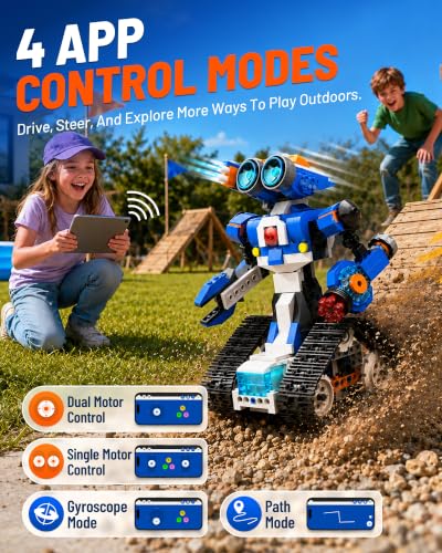 Apitor STEM Coding Robot Toy 6-in-1 Building Kit for Boys 8-12 480 Blocks - style: Robot J(Advanced-level)
