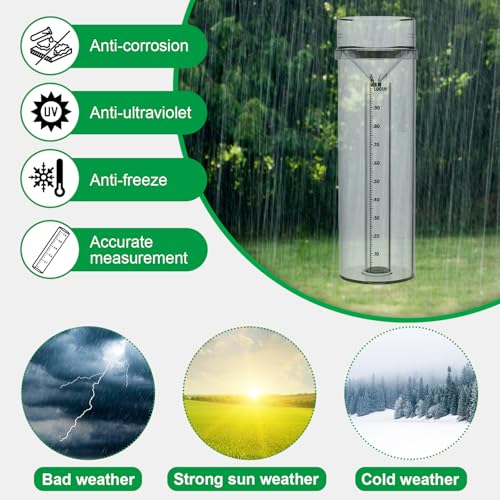 Rain Gauge Outdoor Rain Gauge Accurate to 0.01 Inches