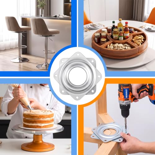 20Pack Lazy Susan Hardware, 3-Inch Square Ball Bearing Swivel