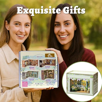 Flever Dollhouse Miniature DIY House Kit Creative Room with Furniture for Romantic Valentine's Gift (Molly Garden) - color: Molly Garden