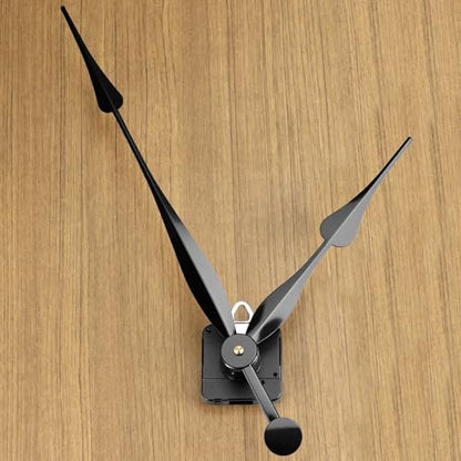 QWORK High Torque Quartz Long Shaft Clock Mechanism Replacement with Hands, Ideal for DIY Clock Projects and Repairs