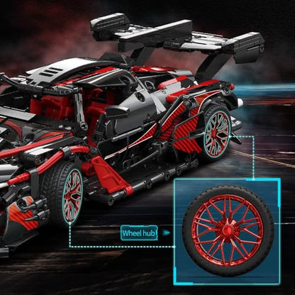 APAWR Adults Challenging Racing Car Building Blocks Kit，1:14 1391 Pieces Car Model Building Set DIY Toys for Boys Age 12 13 14 15 16 - color: Black