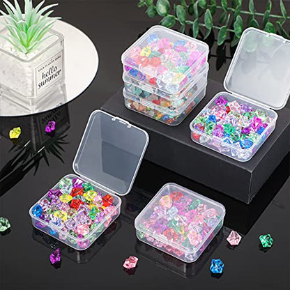 SATINIOR 48 Packs Clear Small Plastic Containers Transparent Storage Box with Hinged Lid for Small Items Crafts Jewelry (2.52 x 2.52 x 0.79 Inches) - size: 2.52 x 2.52 x 0.79 in