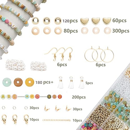 Xylise DIY Bracelet Making Kit for Girls - Jewelry Making Beads, Friendship Bracelet Kit with Letter,Beads for Jewelry Making, Bracelet kit Bead Bracelet Making kit Arts and Crafts Handmade Gift Set - color: CZ007-Amazon colours
