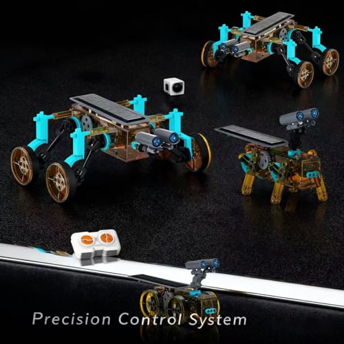STEM 31-in-1 Educational Solar Remote Control Toy, Suitable for Boys Aged 8-14, Science Experiment Building Block Robot Toy, with Dual-Mode Switching Between Solar Power and Remote Control