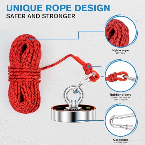 FINDMAG 1000 LBS Fishing Magnets Heavy Duty, 3.54 Inch Magnet Fishing Kit - color: Rectangular Toolbox, size: 3.54 inches(90mm)-1000lb