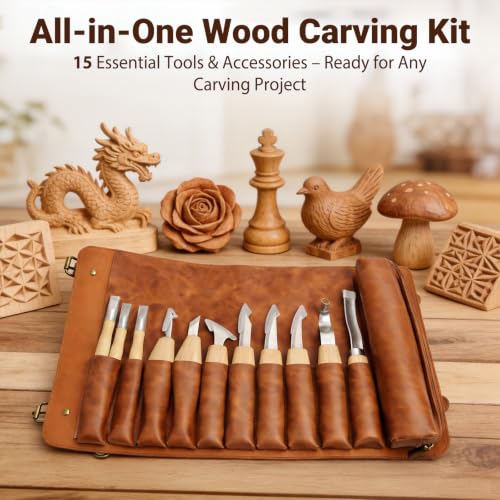 Wood Carving Kit Deluxe-Whittling Knife, Wood Carving Knife Set - color: white
