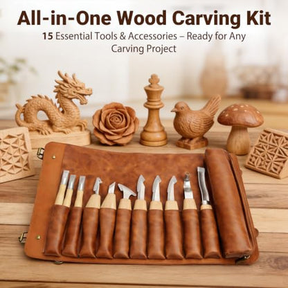 Wood Carving Kit Deluxe-Whittling Knife, Wood Carving Knife Set - color: white