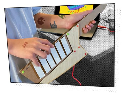 Makey Makey Keytar Invention Launchpad Starter Bundle - Activity kit for STEM Engineering and Coding - Build, Customize, and Play Your Own Educational Instrument