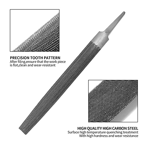 6-inch Half Round Medium Cut File, Double Cut Teeth, High Carbon Steel, Single Hand File Without Handle, Suitable for Shaping Metal, Wood, etc. - color: Half Round File, size: 6 Inch
