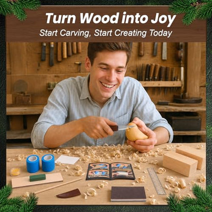 Wood Carving Kit, 13Pcs Whittling Kit with Carving Knives for Beginners - color: Bird Wood Carving Kit