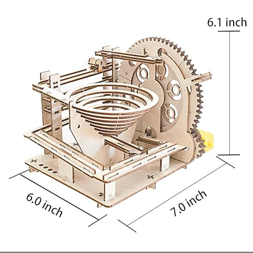 3D Puzzle Marble Run for Adults Wooden Mode Kits Wood Engineering Project - style: Spiral track