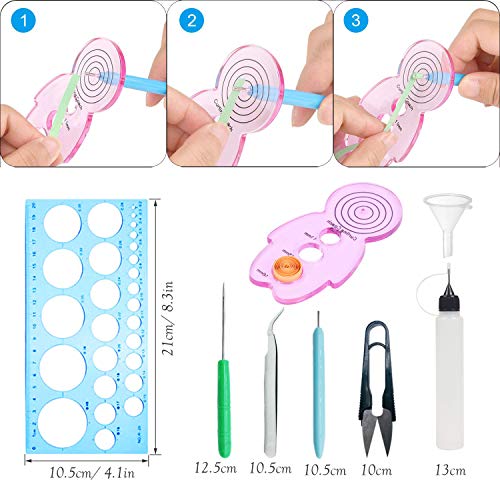 Woohome Quilling Supplies Paper Quilling Kits with 13 Quilling Tools and 1300 Strips Quilling Paper for Craft - color: Style 2