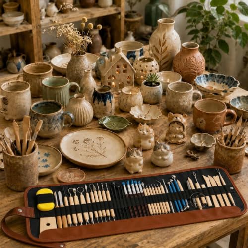 47PCS Pottery Tools Kit, Ceramic Tools, Clay Sculpting Tools - color: 47Pcs