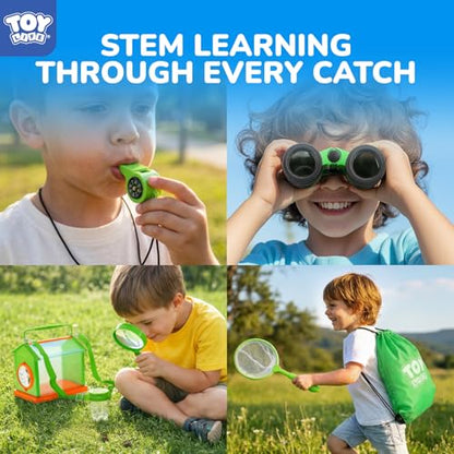 TOY Life Kids Explorer Kit with Bug Catcher for Kids, Bug Catching Kit with Bug Toys, Kid Safari Vest & Hat, Compass, Binoculars, Magnifying Glass, Educational Outdoor Toys Boys Kid Adventure Kit - style: 18 PCS Dress-Up Explorer Set