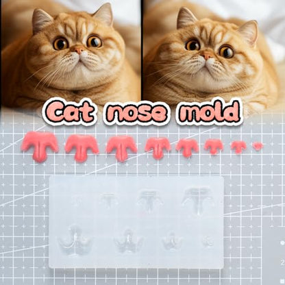 Nuvretk 8 Cute Silicone Molds for Needle Felting - Cat Nose Shapes for Stuffed Animals, DIY Crafts, and Accessories (Garfield) - size: CAT-Garfield