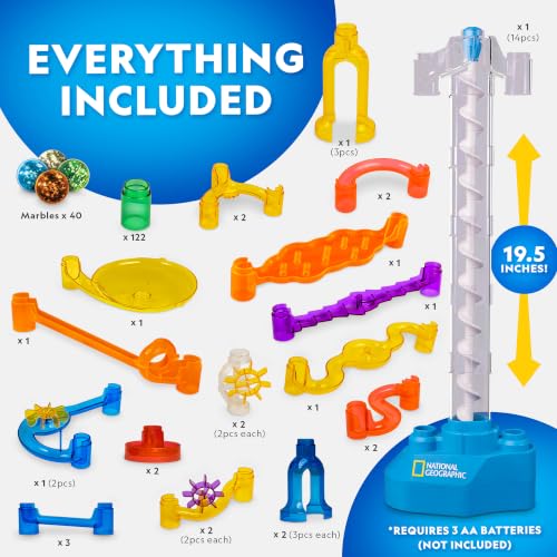 National Geographic Glow-in-the-Dark Motorized Marble Run for Kids 8-12 - style: 200-Piece Glow-in-the-Dark Marble Run