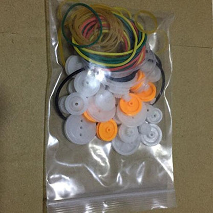 Pulley Combination Package Wheel Group Rubber Transmission Belt Rubber Band Model Toy Car Accessories For Science Experiments Diy Robots