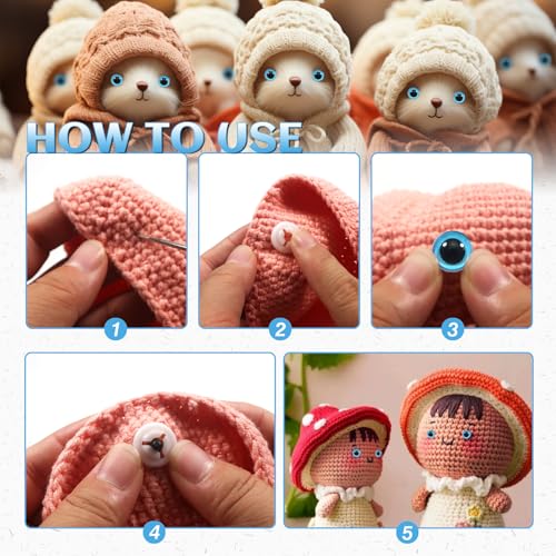TOAOB 60pcs 12mm Blue Safety Eyes for Crocheting Craft Stuffed Animals Eyes - color: Blue