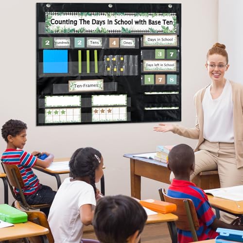 Greenery Back to Counting The Days with Base Ten Place Value Teaching Materials Counting for Activities Bulletin Board Home Decor - style: Greenery