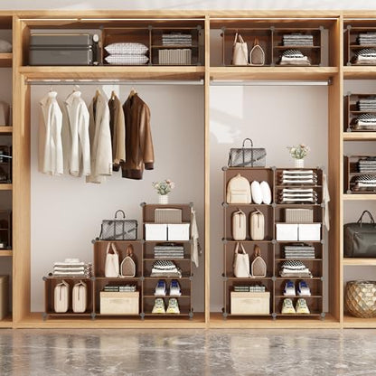 AWTATOS Closet Organizer 8 Cube Storage Shelves, Cocoa Brown - color: Cocoa Brown