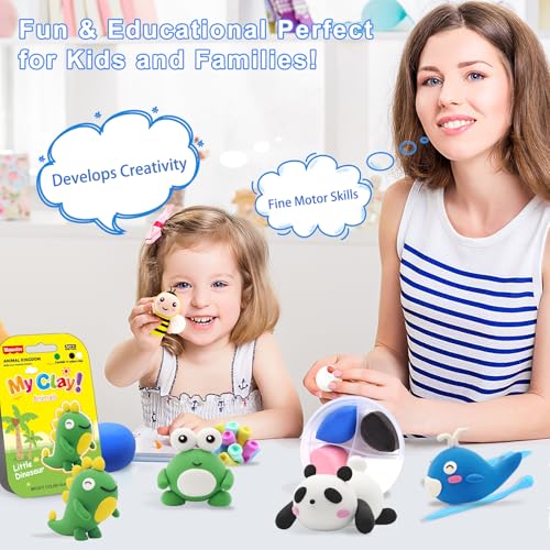 Air Dry Clay Kit for Kids: 12 Animals Clay with Sculpting Tools & Tutorials
