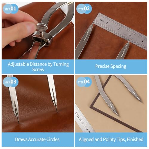 Radius Divider Tool with Bonus Stainless Steel Ruler (12in，2pcs) - size: 12 in(2pcs)