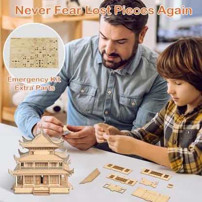 3D Wooden Puzzle & Building Blocks for Adults 14+ - Yueyang Tower Chinese Architecture Model Kit (216 PCS), DIY Craft Gift for Men & Teens,No Glue Needed - color: Yueyang Tower