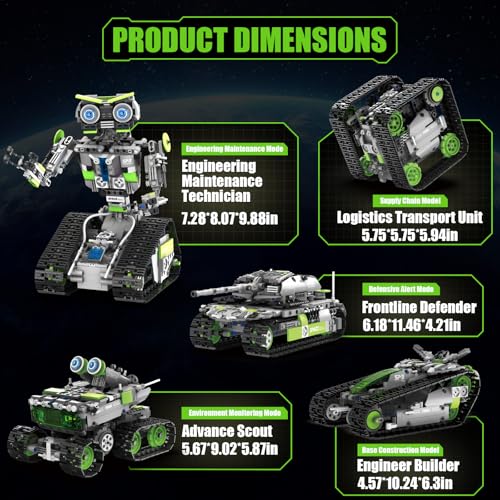 HPROMOT STEM Robot Building Kit for Kids Ages 8-16 | 757 PCS 5-in-1 APP & Remote Control Coding Robot Toy | 4 Control Modes | Engineering Educational Gift for Boys Girls Teens - color: T1120