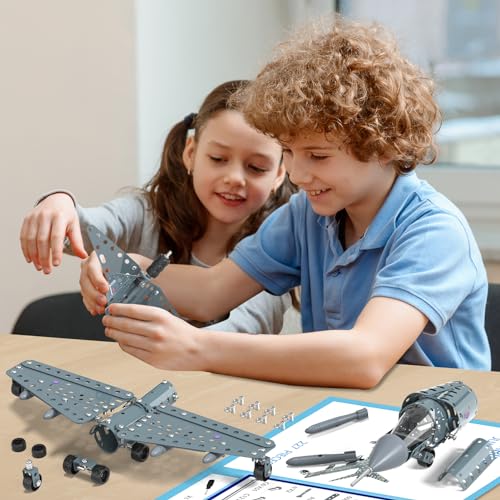 Lucky Doug STEM Building Projects Model Airplane Jet Set - Building Toys for Kids Ages 8-12, Assembly Science Kit for Boys 8 9 10 11 12 Years Old - style: 8802