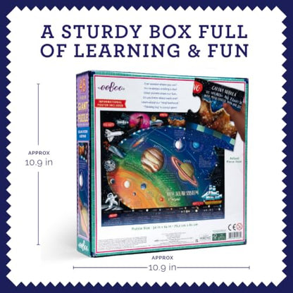 eeBoo Solar System 48 Giant Piece Children's Puzzle, 30" x 24" - style: Solar System & Beyond