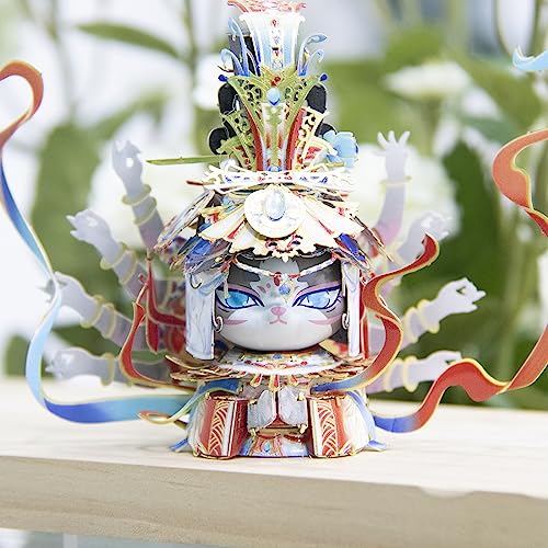MU 3D Metal Puzzles Assembling Buddhist Kwan Yin Statue Kitty Cat Figures, Zen Gift Cultural Relic Replicas The Flying Apsaras Metal Model Kits Building, Hobby Collectables Presents Home Desk Decor - style: The flying Apsaras of the Dunhuang Caves