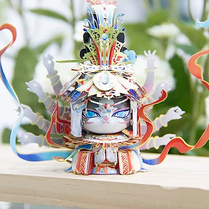 MU 3D Metal Puzzles Assembling Buddhist Kwan Yin Statue Kitty Cat Figures, Zen Gift Cultural Relic Replicas The Flying Apsaras Metal Model Kits Building, Hobby Collectables Presents Home Desk Decor - style: The flying Apsaras of the Dunhuang Caves