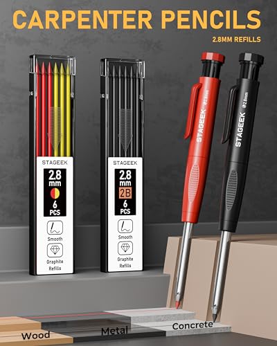 STAGEEK 17-in-1 Carpenter Pencils Set, Mechanical Pencils for Construction