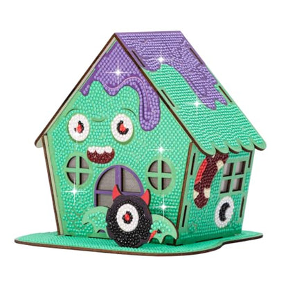 3D Diamond Painting Cabin Kit – DIY Full Drill Miniature House Craft with Rhinestones, Decorative Building Set for Adults & Teens (Halloween Cabin) - style: Halloween cabin