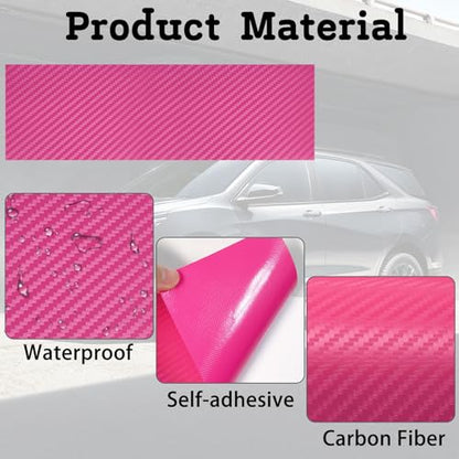 QianBao Compatible with Pink Carbon Fiber 11.8" x 4" Chevy Bowtie Emblem - color: Pink