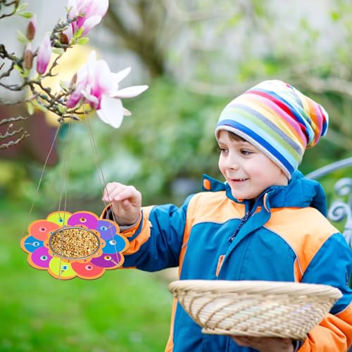 Fennoral 4 Pack Bird Feeder Kits for Kids DIY to Paint Bird Feeders Craft - color: Bird Feeder+Paint