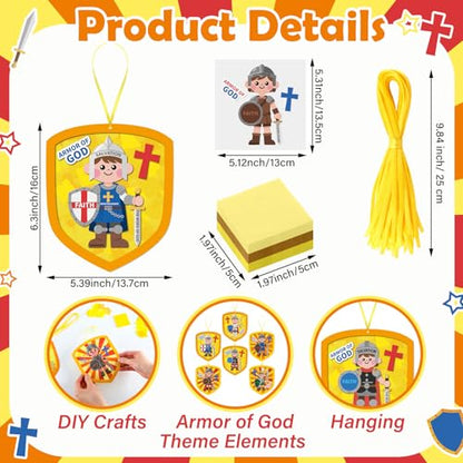 Sinload 24 Sets Armor of God Crafts Kit Religious Sunday School VBS Supply - style: Armor of God