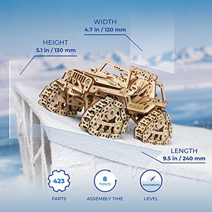 UGEARS Bundles 3D Puzzles - Tracked Off-Road Vehicle and Rescue Hovercraft,3D Puzzle Wooden 3-D Puzzles for Adults Model kit DIY Mechanical Puzzles