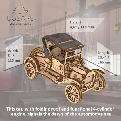 Ugears Retrocar UGR-T, 3D Puzzle, Brown - style: Retrocar