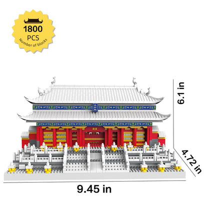 1801Pcs Chinese Architecture Micro Building Bricks Model Kit for Adults – Detailed Architectural Display Model – Ages 14+