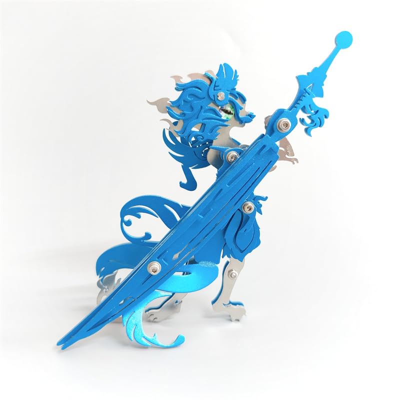 3D Metal Puzzle The Meow Meow Family General Cat, Blue - color: General Cat Blue