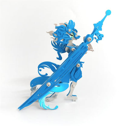 3D Metal Puzzle The Meow Meow Family General Cat, Blue - color: General Cat Blue