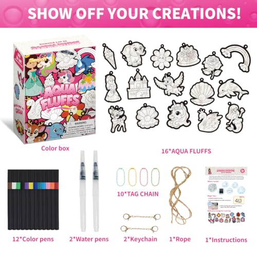 Aqua Fluffs Mess-Free 3D Puffs Art Kit for Kids Double-Sided Craft Set Kit - color: Princess, Fairies & Animals