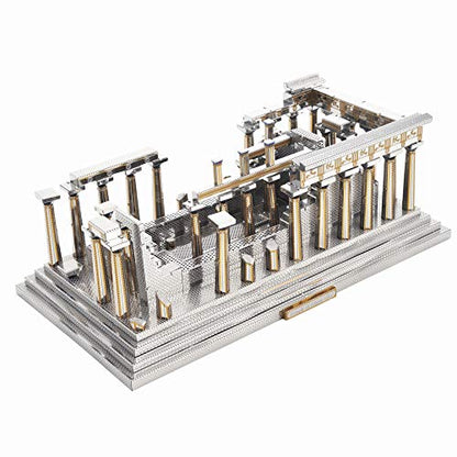 Microworld 3D Metal Puzzle - Temple of Athena Architecture Model Kit, DIY Challenge for Adults, Arts & Craft Assembly Brain Teaser Gift Toys for Teens - 142 Pcs