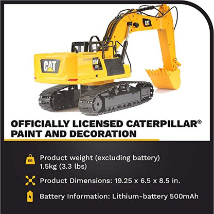 Diecast Masters RC Truck CAT 336 Excavator | Fully Functional Radio Control 1:24 Scale Model Remote Truck, Caterpillar Trucks Yellow 25001